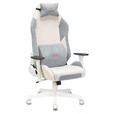 Кресло игровое Zombie EPIC PRO Fabric белый/серо-голубой с подголов. крестовина пластик пластик белый