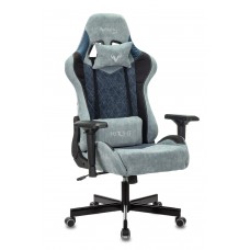 Кресло игровое Zombie VIKING 7 KNIGHT Fabric голубой текстиль/эко.кожа с подголов. крестовина металл