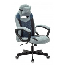 Кресло игровое Zombie VIKING 6 KNIGHT Fabric голубой с подголов. крестовина металл