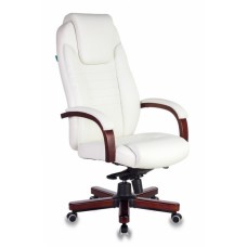 Кресло руководителя Бюрократ T-9923WALNUT слоновая кость кожа крестовина металл/дерево